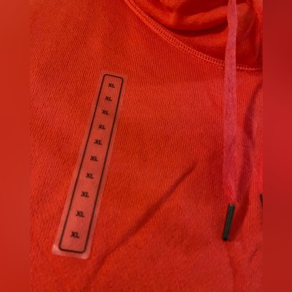 Reebok sweatshirt hoodie. NWT neon cherry color, thumb holes. - Picture 3 of 7